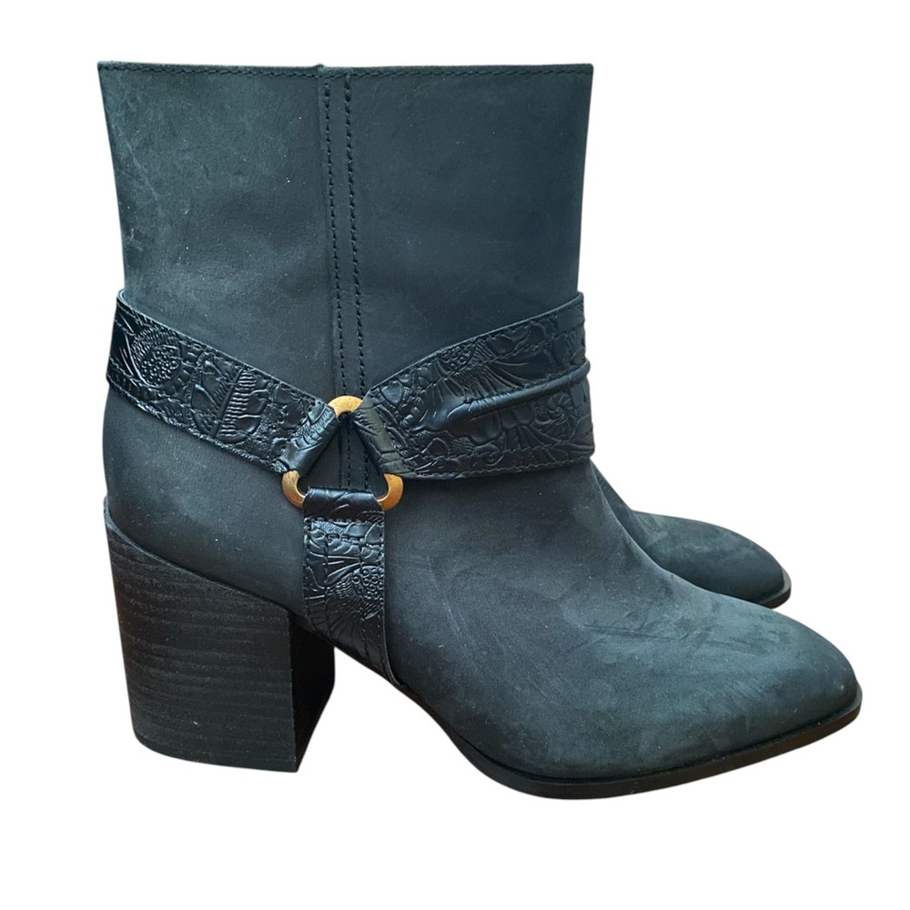 Vionic Black Leather Ankle Boot with Decorative Strap - Picture 11 of 14